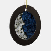 Metallischer schwarzer Kreis und farbiger Granit Keramikornament (Rechts)