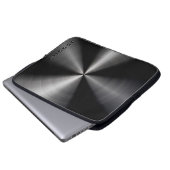 Metallischer schwarzer Slick Shiny Stainless Steel Laptopschutzhülle (Vorne Knopf)