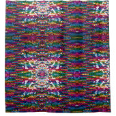 Metallischer Sequins Glitzer Abstrakt Pixel Muster Duschvorhang (Vorderseite)
