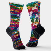 Metallischer Sequins Glitzer Abstrakt Pixel Muster Socken (Gewinkelt)