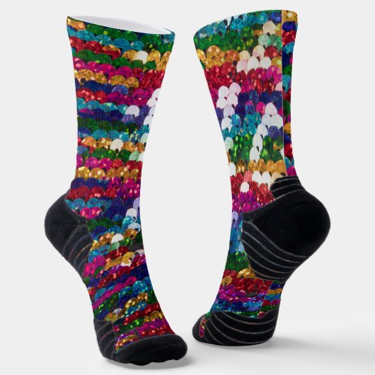 Metallischer Sequins Glitzer Abstrakt Pixel Muster Socken (Gewinkelt)