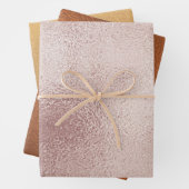 Metallischer Shimmer Rosa Orange Brown Gold Geschenkpapier Set (Beispiel)