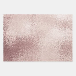 Metallischer Shimmer Rosa Orange Brown Gold Geschenkpapier Set