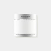 Metallischer Shiny Sliver-Gray Hintergrund Post-it Klebezettel (Vorderseite)