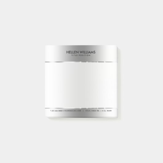 Metallischer Shiny Sliver-Gray Hintergrund Post-it Klebezettel (Vorderseite)