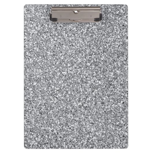 Metallischer Silber-Glitzer Klemmbrett (Vorderseite)