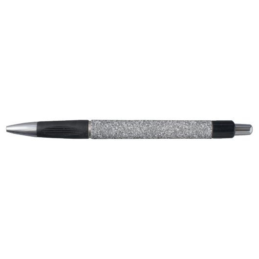 Metallischer Silber-Glitzer Kugelschreiber (Vorderseite)