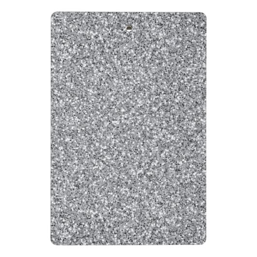 Metallischer Silber-Glitzer Mini Klemmbrett (Rückseite)