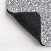 Metallischer Silber-Glitzer Mousepad (Ecke)