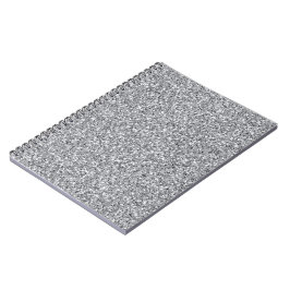 Metallischer Silber-Glitzer Notizblock