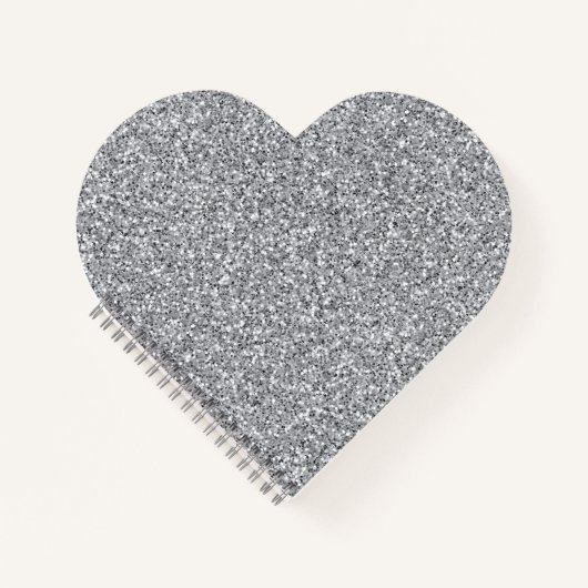 Metallischer Silber-Glitzer Notizblock (Vorderseite)