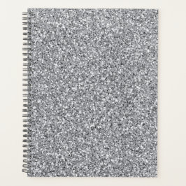 Metallischer Silber-Glitzer Planer