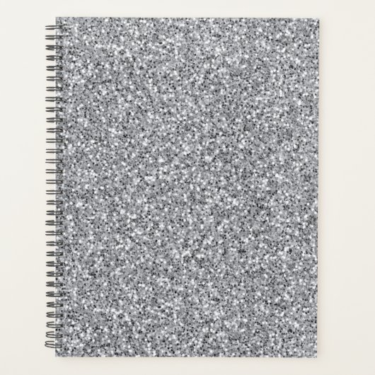 Metallischer Silber-Glitzer Planer (Vorderseite)