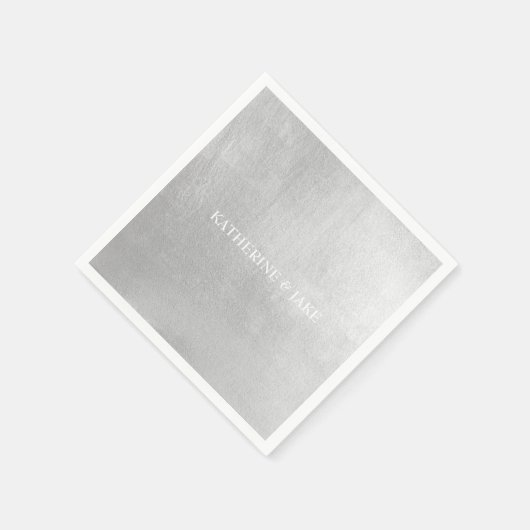 Metallischer Silbercocktail für Individuelle Namen Serviette (Ecke)