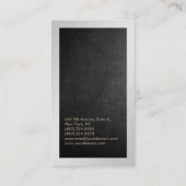 Metallischer, silbergrauer Chalkboard-Chic berufli Visitenkarte (Rückseite)