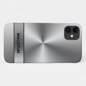 Metallischer Silberhintergrund Case-Mate iPhone Hülle (Rückseite (Horizontal))