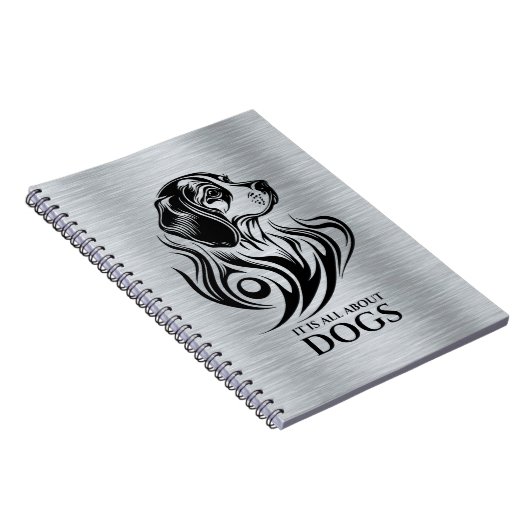 Metallischer Silberschmuck-Beagle Notizblock (Rechte Seite)