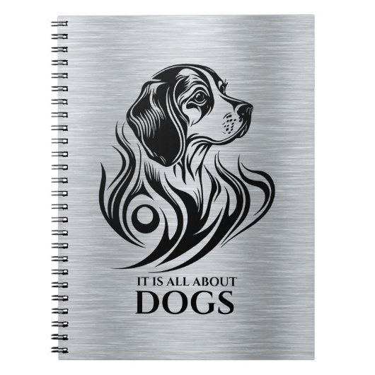 Metallischer Silberschmuck-Beagle Notizblock (Vorderseite)