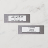 Metallischer Silberweißer Abschluss Namenskarte ei (Vorne/Hinten)