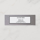 Metallischer Silberweißer Abschluss Namenskarte ei (Rückseite)
