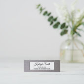 Metallischer Silberweißer Abschluss Namenskarte ei (Stehend Vorderseite)