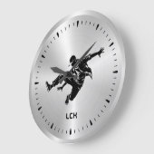 Metallischer Silver Black Silhouette Hip Hop Dance Große Wanduhr (Winkel)