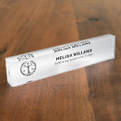 Metallischer Silver Look und Schwarz Namensplakette (Seite)