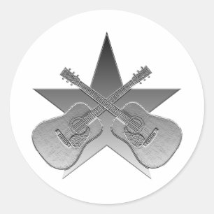 Metallischer Stern Martins D28 Runder Aufkleber