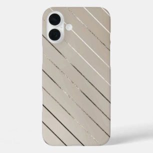 Metallischer Streifen Minimalistischer Gold-Handyh iPhone 16 Plus Hülle