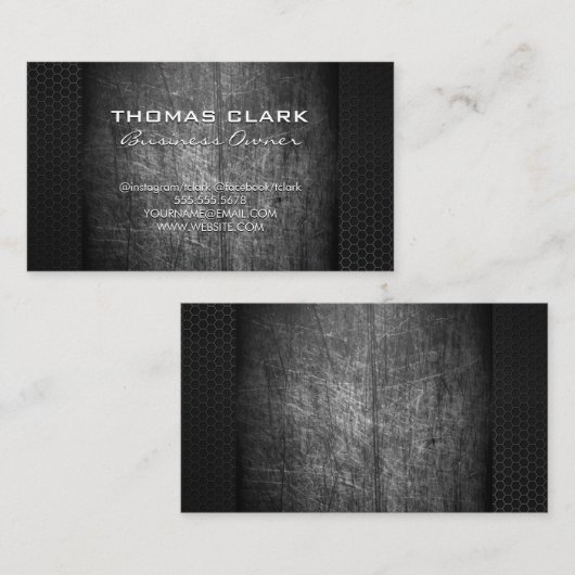 Metallischer Strohuntergrund Visitenkarte (Vorne/Hinten)