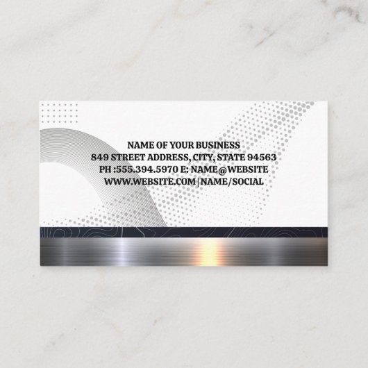 Metallischer Trimm für Immobilien in Anwesen | BER Visitenkarte (Rückseite)