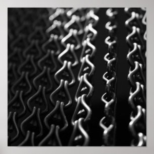 Metallischer Vorhang schwarz-weiß Poster