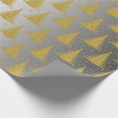 Metallischer Weihnachtsbaum Gold Silberne Muster L Geschenkpapier (Ecke)