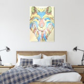 Metallischer Wolf Original auf Leinwand (Insitu (Schlafzimmer))