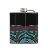 Metallischer Zebra-Tierkreis-Zeichen-Wassermann Flachmann (Rückseite)