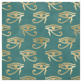 Metallisches Ägyptisches Auge auf Grün Stoff (Muster)