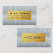 Metallisches Aluminium | Rivets Gold Frame Visitenkarte (Vorne/Hinten)