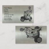 Metallisches Aluminiumeffektrollermädchen Visitenkarte (Vorne/Hinten)