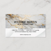 Metallisches Anwesen-Logo | Goldmarmor Visitenkarte (Rückseite)