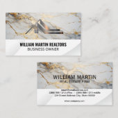 Metallisches Anwesen-Logo | Goldmarmor Visitenkarte (Vorne/Hinten)