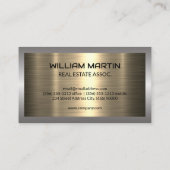 Metallisches Anwesen-Logo | Metall gebürstet Visitenkarte (Rückseite)