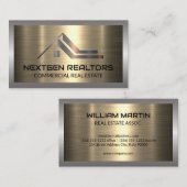 Metallisches Anwesen-Logo | Metall gebürstet Visitenkarte (Vorne/Hinten)