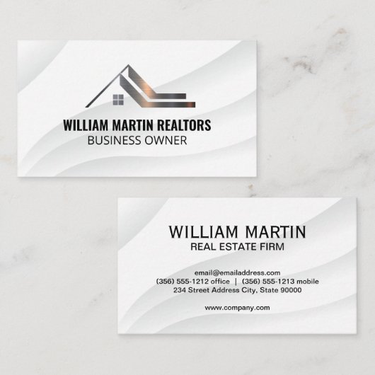 Metallisches Anwesen-Logo Visitenkarte (Vorne/Hinten)