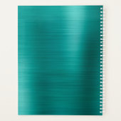 Metallisches Aqua-Aquamarin-Signature-Monogramm Planer (Rückseite)