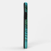 Metallisches Aqua-blaue Pfau-Feder Case-Mate iPhone Hülle (Hinten/Rechts)