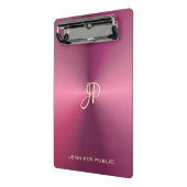 Metallisches Aussehen rosa Vorlage Modernes Monogr Mini Klemmbrett (Gewinkelt2)