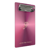 Metallisches Aussehen rosa Vorlage Modernes Monogr Mini Klemmbrett (Schrägansicht)