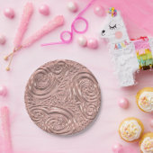 Metallisches Aussehen Rose Gold Rosa abstrakte Jug Pappteller (Party)