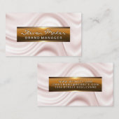 Metallisches Banner | Eleganter Seidendrapery Visitenkarte (Vorne/Hinten)