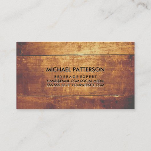 Metallisches Bannermonogramm | Hartholz Visitenkarte